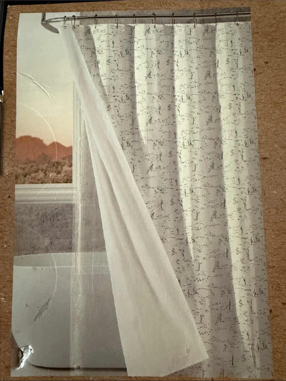 Wrangler White & Green Desert Cactus Shower Curtain Set